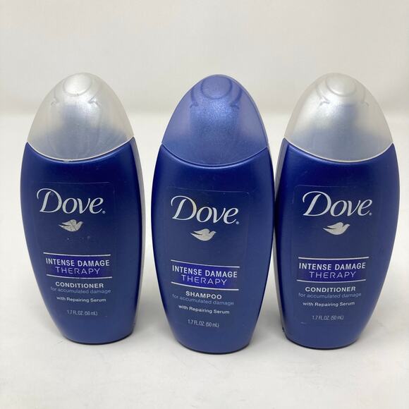 Dove Damage Therapy Intensive Repair Shampoo & Conditioner 1.7 oz. Pack of 3 - Picture 1 of 4